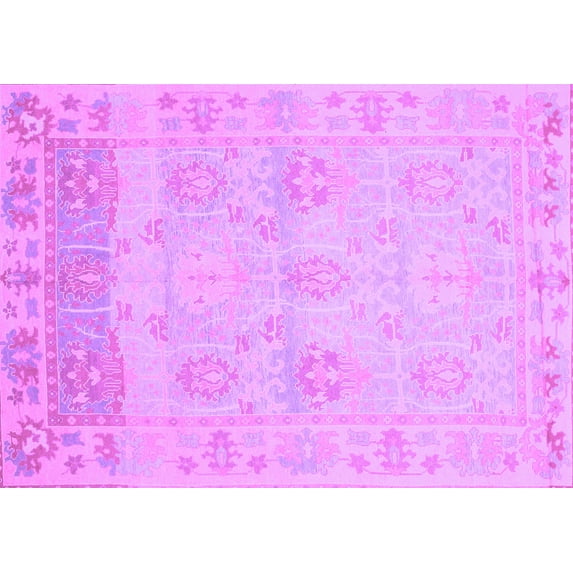 Ahgly Company Indoor Rectangle Oriental Purple Traditional Area Rugs, 5' x 8'
