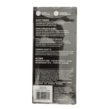 Tweezerman 1230-TTR Midnight Strike Stainless Steel Slant Tweezer Sealed