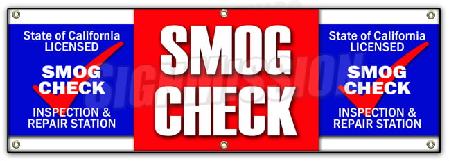 Smog Check Auto Repair Mechanic Car Workshop Vehicle Maintenance Engine Oil Check Engine Emissions Unique Indoor Outdoor Vinyl Banner Sign 48x 120