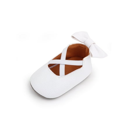 

Meihuida Baby Girl PU Leather Shoes Solid Color Princess Shoe with Bow-knot