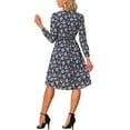 thumbnail image 4 of INSPIRE CHIC Women's Floral Print Swing Long Sleeve V-Neck Midi Dress, 4 of 6