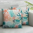 thumbnail image 3 of Nawypu  Nautical Coastal Throw Pillow Covers, Ocean Themed Beach Seashell Coral Starfish Couch Pillow Cases Outdoor Sofa Cushion Cover Modern Decor for Bed Living Room, 3 of 5