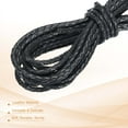 thumbnail image 3 of Round Braided Leather Cord, Braided Genuine Leather Cord Rope Folded for Crafts Jewelry Making Necklace Bracelets 3 Yards Dark Grey, 3 of 7