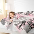 thumbnail image 3 of Castle Fairy Elegant Black Woman Twin Comforter Sets 2pcs,Romantic Paris Eiffel Tower Bedding Set,Pink,Pink Reversible,1 Comforter and 1 Pillowcase, 3 of 6