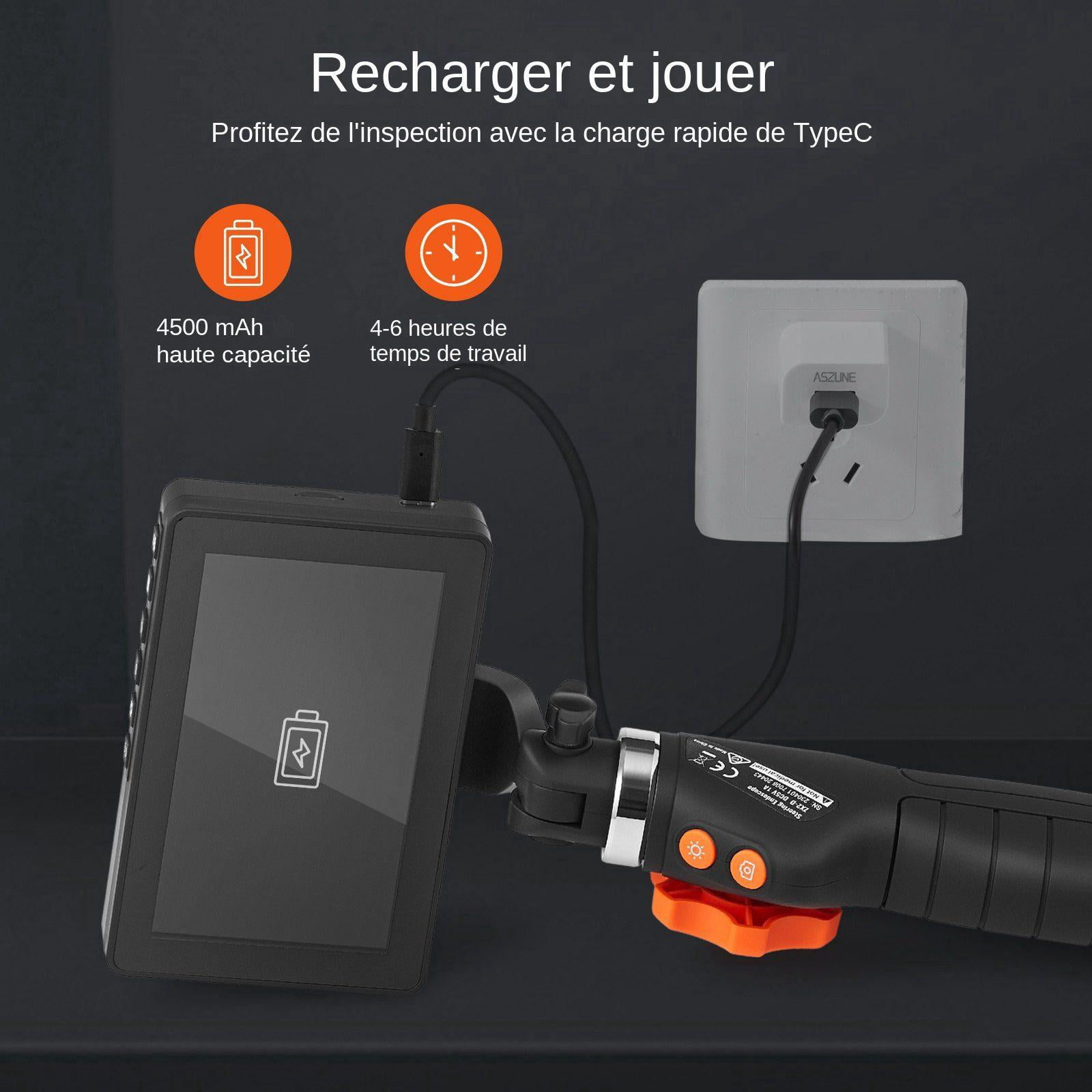 Upgraded 2-Way Articulating Borescope - 0.25 Inch Lens, 5 Inch IPS HD Screen, Flexible 4.9FT Snake Camera for Automotive Engine & Wall Inspections