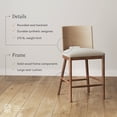 thumbnail image 3 of Nathan James Webster Bohemian Round Back Bar Stool, Upholstered Bar Stool with Seagrass Backrest for Kitchen or Bar, Medium Brown Set of 2, 3 of 5