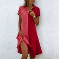 thumbnail image 2 of Horkkom Shirt Dresses for Women V Neck Short Sleeve Midi Dresses Summer Plaid Print Casual Dresses XXL, 2 of 7