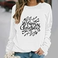 thumbnail image 6 of HOMBOM Crewneck Merry Christmas Sweatshirts for Womens Ugly Pullover Merry Christmas Lightweight White Ladies Tops Long Sleeve, 6 of 6