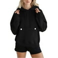 thumbnail image 2 of Black Hoodies for Womens Oversized Hoodies Fleece Sweatshirts Casual Comfy Tops Fall Fashion Outfits 2025 Cute Clothes with Pockets Fall Tops for Women 2025, 2 of 6