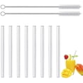 thumbnail image 1 of 8 Pcs Reusable Glass Straws - Lfgb Certified Transparent Straws, 1 of 5