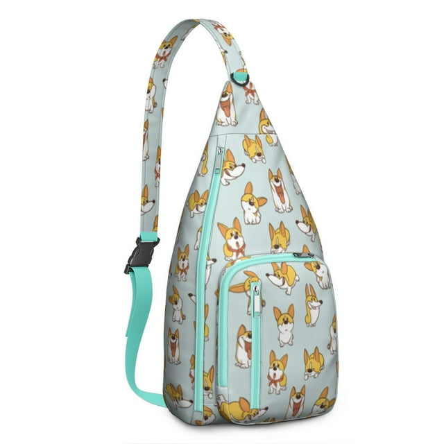 Bone Pattern Sling Backpack - Dog Lover's Crossbody Bag, Fashionable Multi-Pocket Pack for Daily Use