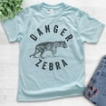 thumbnail image 2 of Kids Danger Zebra Shirt, Youth Kids Boy Girl T-Shirt, Tiger Shirt, Cute Animal Lover Shirt, Light Blue, Medium, 2 of 4