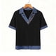 thumbnail image 5 of TaTaai Women’s Casual Lapel Button Blouse Short Sleeve Loose Fit Denim Stitching Pullover Top Solid Color Polyester Spring Holiday Wear Gift, 5 of 7