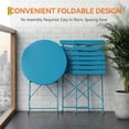 thumbnail image 3 of IdealHouse 3 Piece Patio Bistro Set, Folding Patio Bistro Table and Chairs Set of 2, Outdoor Patio Furniture Set, Metal Structure, No Assembly Need, for Balcony Yard Garden, Peacock Blue, 3 of 7