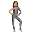 thumbnail image 2 of vastwit Kids Girls Rhinestones Gymnastics Unitards with Bow Choker Plush Cat Tail Animal Outfit Set Dancewear Grey 16, 2 of 6
