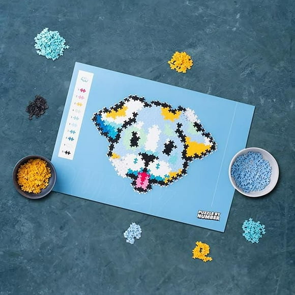 Plus Plus Puzzle à nombre - Chiot - Ens. Construction - 500 pieces - 5 ans +