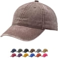 thumbnail image 1 of Gorras de béisbol ajustables lavadas de algodón vintage para hombres y mujeres, sombrero retro clásico liso de perfil bajo no estructuradoCafé, 1 of 1