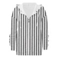 thumbnail image 4 of Women's Vertical Stripe Print Zip Up Hoodie, Fashion Drawstring Hooded Long Sleeve Sweatshirt for Spring Autumn Wear, Beach Casual Outings, Street Style and All Season Daily Comfort BK1 L, 4 of 6