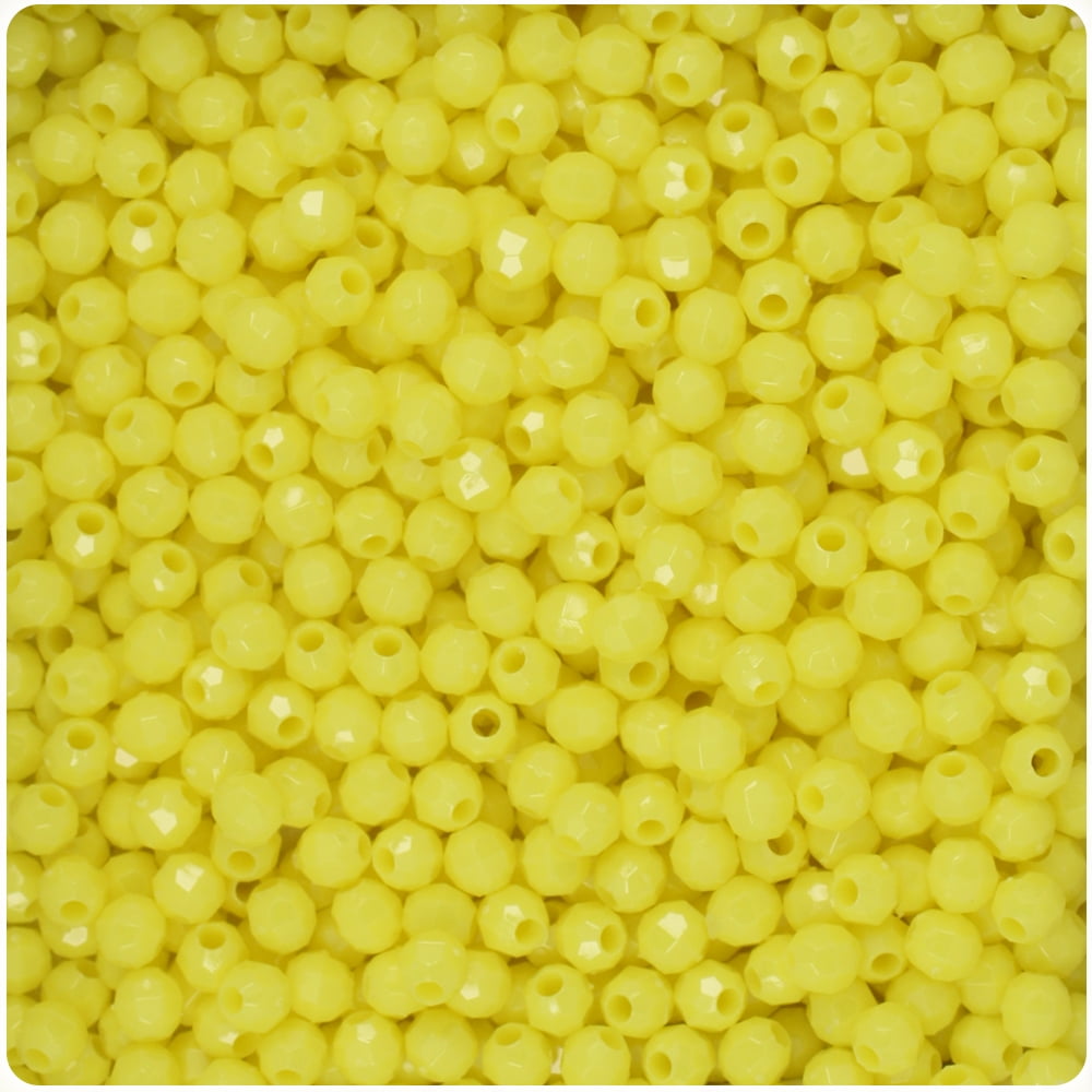BeadTin Yellow Opaque 4mm Faceted Round Craft Beads (1250pcs) Walmart