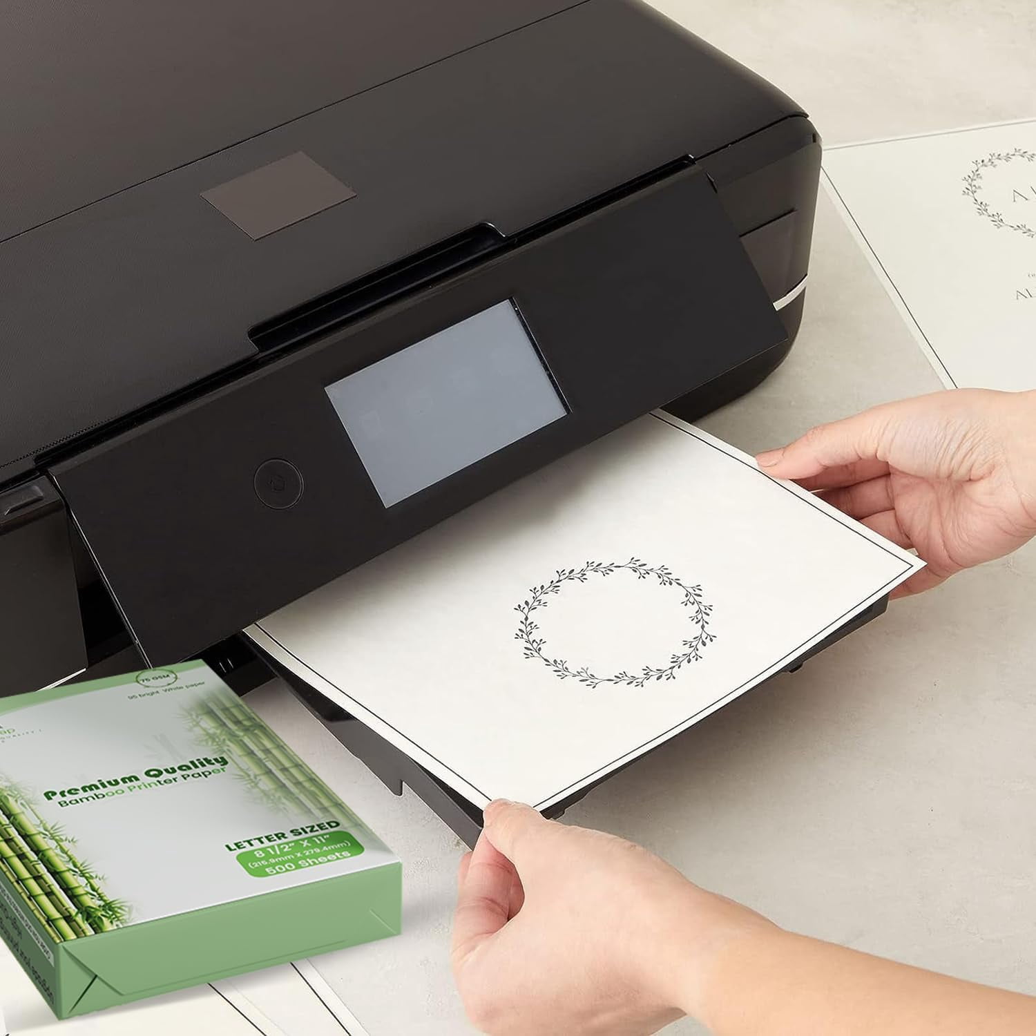 BAM POS Bamboo Printer Paper - 8 1/2” x 11”- 20LB Multipurpose White Paper - Made from Bamboo Fiber - 3 reams (1500 Sheets)