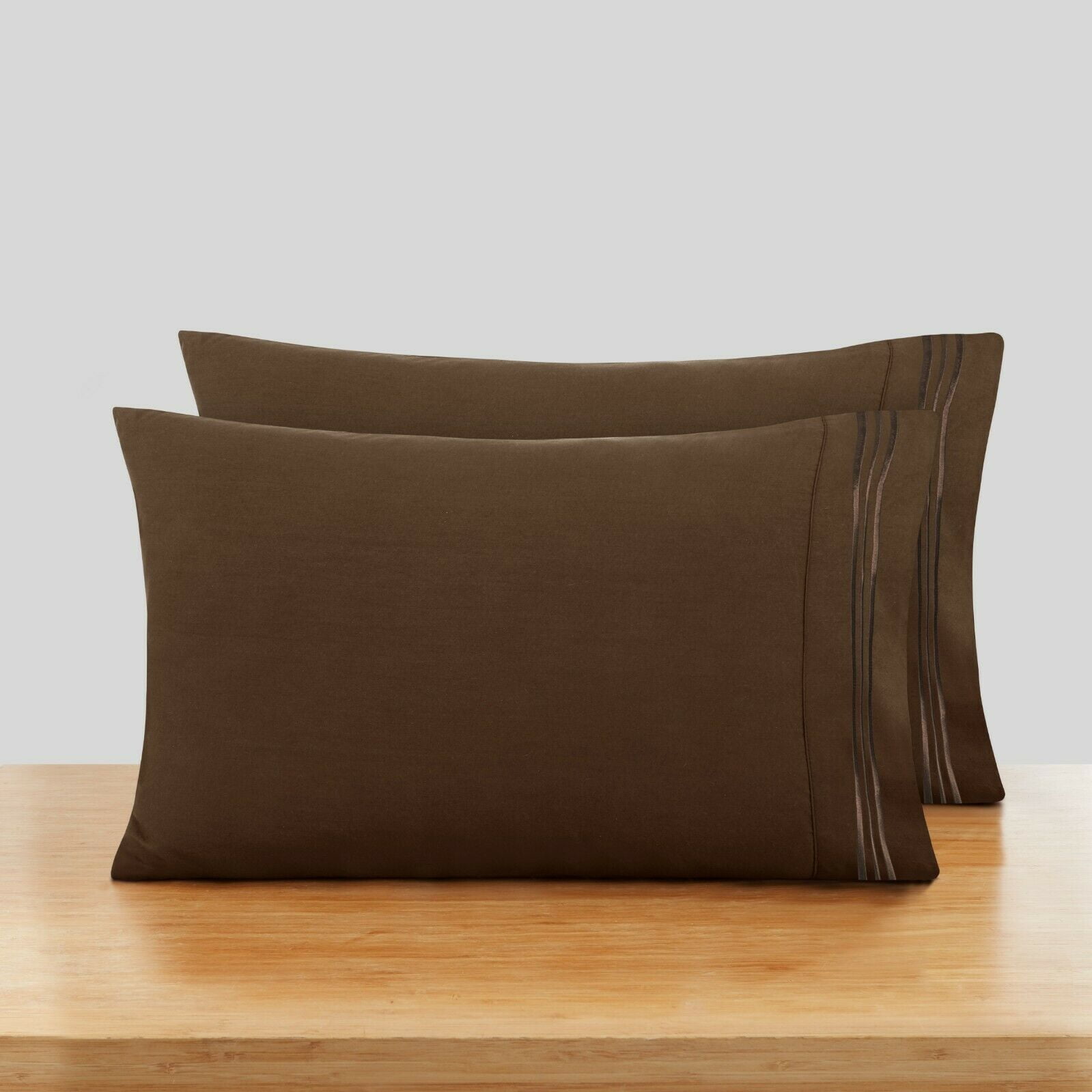 Buff 1800 Pillow Case Set Standard or King Ultra Soft Pillowcase Set of 2 Pillowcases 