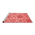 thumbnail image 2 of Ahgly Company Machine Washable Indoor Round Abstract Red Modern Area Rugs, 3' Round, 2 of 4