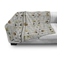 thumbnail image 3 of Grey and Yellow Soft Flannel Fleece Throw Blanket, Paisley Style Flowers Ivy Swilrs Leaves Image, Cozy Plush for Indoor and Outdoor Use, 50" x 60", Pale Grey Marigold, by Ambesonne, 3 of 6