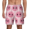 thumbnail image 3 of Uemuo Pig Nose Pattern Mens Swim Trunks Quick Dry Board Shorts with Mesh Lining, Stretch Beach Shorts Quick Dry No-Chafing Board Shorts-Small, 3 of 9