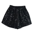 thumbnail image 3 of Sequin Shorts for Women 2026 Summer Elastic High Waist Wide Leg Sparkle Booty Mini Shorts Clubwear Dancewear, 3 of 5