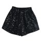thumbnail image 1 of Pantalones cortos de mujer con lentejuelas, cintura alta y pierna ancha - Ropa de fiesta informal y elegante con cintura elástica, tallas S-XL, 1 of 4