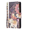 thumbnail image 6 of Dteck Case for iPhone 16 Pro Max, Magnetic Pattern Premium PU Leather 9 Card Slots Zipper Wallet Case Shockproof Kickstand Hybrid Rubber Flip Cover with Wrist Strap,Elephant, 6 of 7