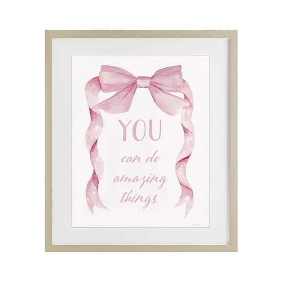 Stupell Industries Feminine Encouragement Ribbon Birch Framed Print Under Glass, design by Cindy Jacobs