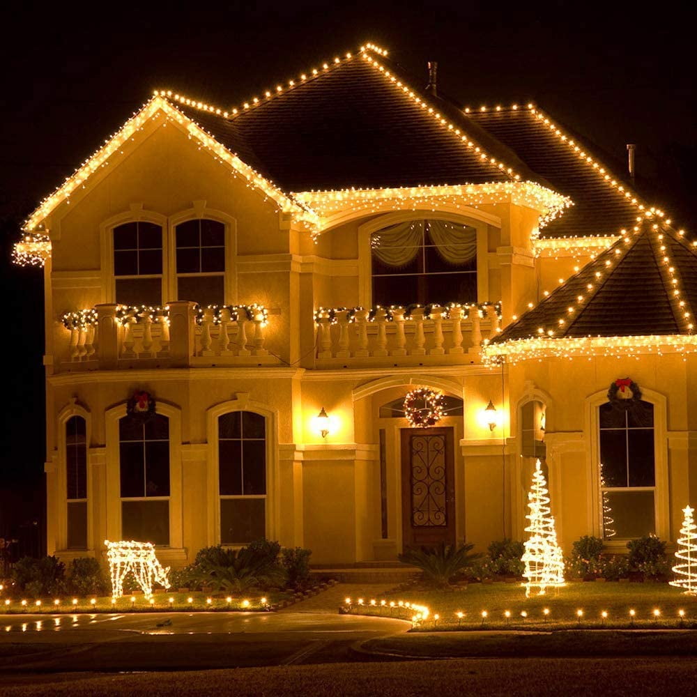 8 Modes 400 LEDs Curtain Fairy Light with 75 Drops.. 32ft LED Icicle Lights 