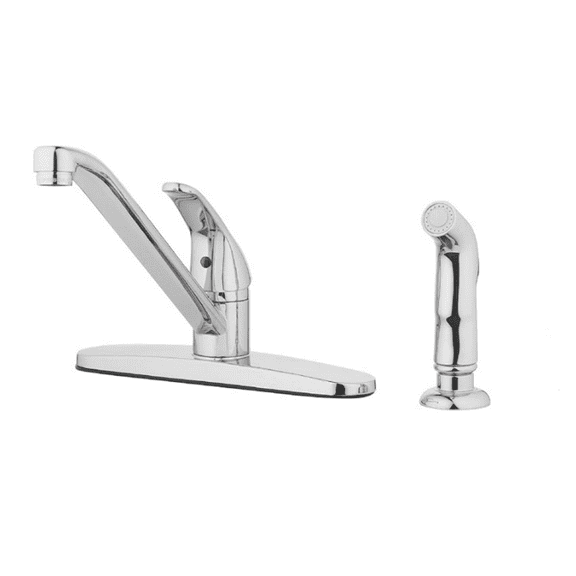 Kitchen Sink Faucet with Side Spray, Polished Chrome Single Handle
