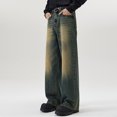 thumbnail image 7 of GrmtClth Mens Baggy Jeans Y2k Wide Leg Loose Fit Jeans Streetwear Denim Washed Hip Hop Pants Trendy Relaxed Fit Grunge Pants M, 7 of 7