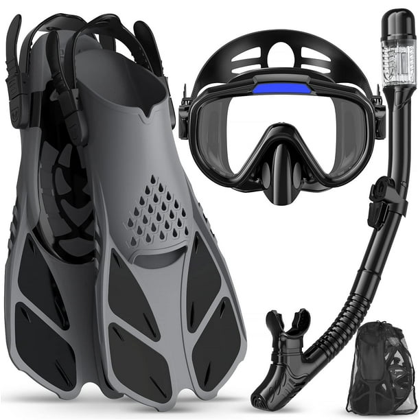 Set 4 en 1 de equipo de snorkel Ubekezele para adultos con bolsa de viaje