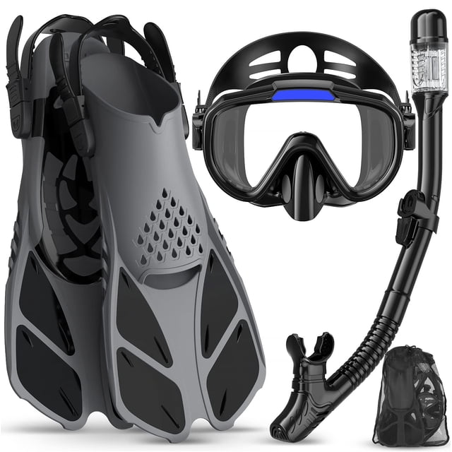 Set 4 en 1 de equipo de snorkel Ubekezele para adultos con bolsa de viaje
