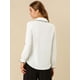 thumbnail image 5 of Blusa Allegra K de Manga Larga con cuello Peter Pan y volantes Blanco L, 5 of 6