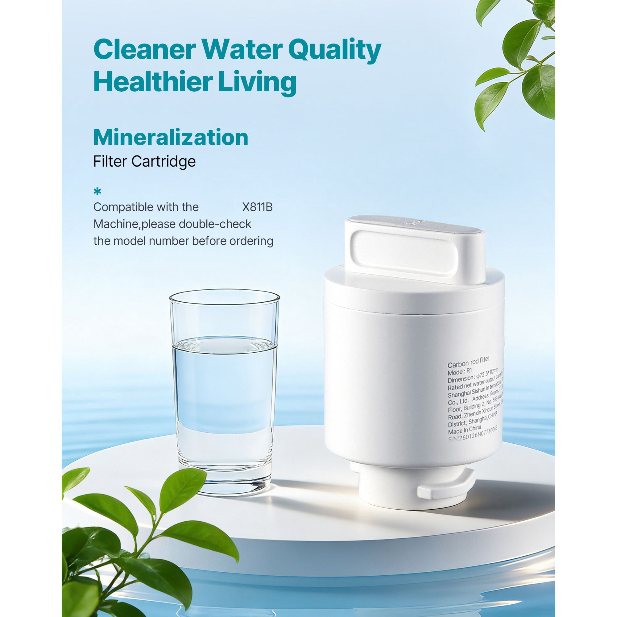 Mineralization Filter Cartridge pH Balancing, Releases Calcium Magnesium Potassium, 528 Gallon Capacity Remineralization Water Filter Replacement