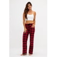 thumbnail image 3 of DEVOPS Women's Buffalo Plaid Plush Fleece Pajama Pants Sleepwear (Medium, Red/Royal Black), 3 of 6