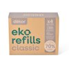 Diaper Dekor Eko Classic Refills, 4 Count | ONLY Eco-Friendly Diaper Pail Refills Made With 70% Recycled Materials | Quicker, Easier & More Cost Effective than Trash Bags