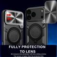 thumbnail image 6 of Heavy Duty Case for iPhone 17 6.3 inch, Camera Lens Sliding Cover With Hidden Bracket Magnetic Car Mount Holder, Rugged PC+TPU Hybrid Military Grade Shockproof Lens Protection Case,Red,For iPhone 17, 6 of 8