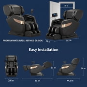 Massage Chair Full Body, Zero Gravity Massage Chair with 10 Fix Rollers, Heating, Foot Massage, Auto Modes, Bluetooth Speaker, Touch Screen Controller