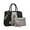 Sliver/Black, variant on Women Satchel Two tone Handbags Purses Top Handle Tote with Wallet 2pcs Bag Set