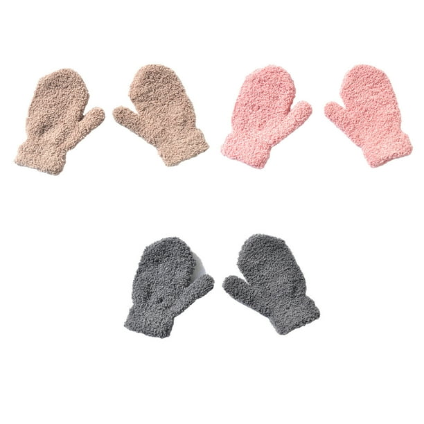 Manoplas de invierno para niños pequeños, guantes de punto suaves multicolores, manoplas gruesas de protección contra el frío 917