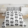 thumbnail image 2 of Homewish Black Purple Bow Bedding Comforter Set for Kids Girls, Kawaii Daisy Floral Twin Comforter Sets, Watercolor Bowknot Bedding Set, Breathable Home Decor, 2 of 8