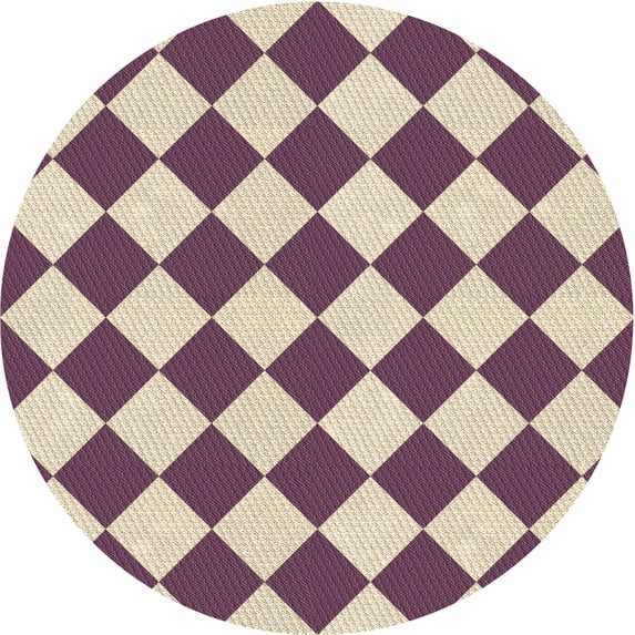 Ahgly Company Machine Washable Indoor Round Transitional Dark Raspberry Purple Area Rugs, 5' Round