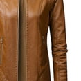thumbnail image 4 of Leather Jackets for Women Zpanxa Women Faux Leather Moto Biker Short Coat Jacket, Plus Size Short Lightweight Motorcycle Biker Jacket, Fitted Slim Jackets Coat Brown L, 4 of 4
