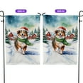thumbnail image 2 of Hello Winter Australian Shepherd Frosty Morning Walk Welcome Snowy Christmas Garden Flag 12x18in Double Sided Aussie Dog Lover Gifts Outdoor Decor - 02018, 2 of 5