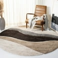 thumbnail image 2 of SAFAVIEH Florida Tyler Geometric Shag Area Rug, Ivory/Grey, 6'7" x 6'7" Round, 2 of 10
